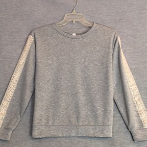 FLORA NIKROOZ  Lace Trimmed Super Soft Comfy Elevated Sweatshirt
